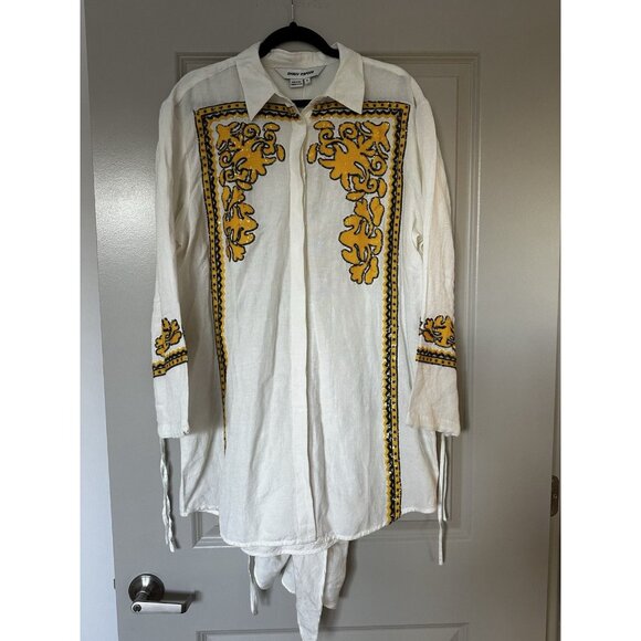 Dhruv Kapoor NWT Long-Sleeve Embroidered Sequin Mini Shirt Dress Medium Anthro - Picture 3 of 10